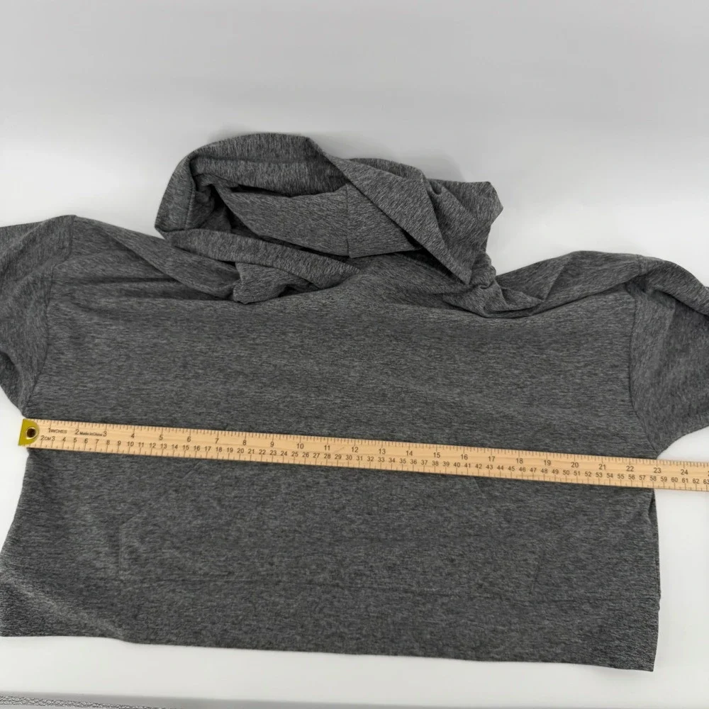 Fabletics Hoodie Womens Small Charcoal Grey Heathered Crop Pullover FT5838-R